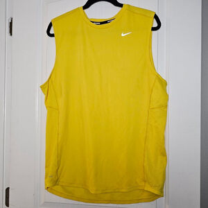 Nike LG dri fit running shirt, yellow, reflective